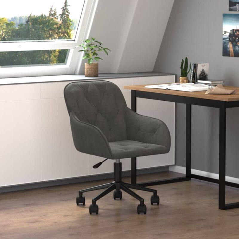 foto del prodotto prolenta premium furniture limited sedia da ufficio girevole in velluto grigio