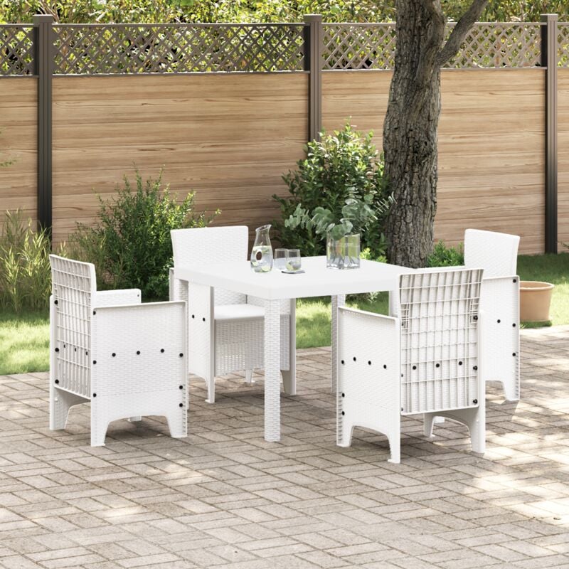 foto del prodotto vidaxl tavolo da giardino bianco 100x100x73 cm in rattan politossidico