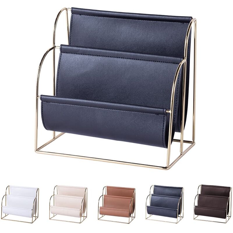 foto del prodotto zvd metal pu leather magazine rack, newspaper holder, metal magazine rack for magazines, newspapers or magazines, magazine rack for bathroom,