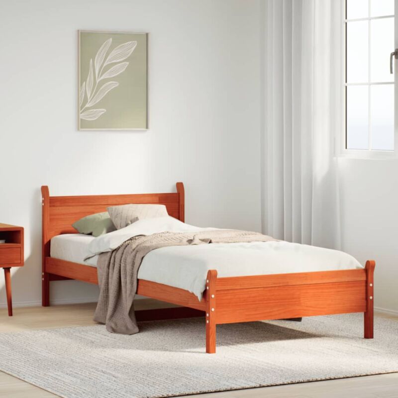 foto del prodotto vidaxl letto senza materasso marrone cera 100x200 cm in legno di pino