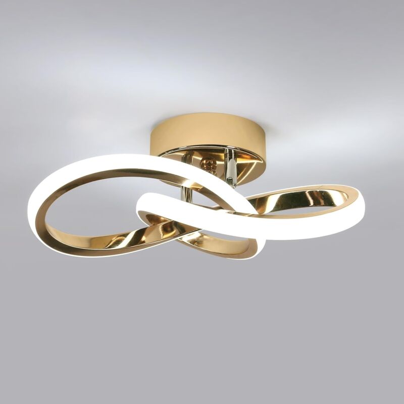 foto del prodotto goeco plafoniera led moderna color oro per soggiorno, 22w, 6500k