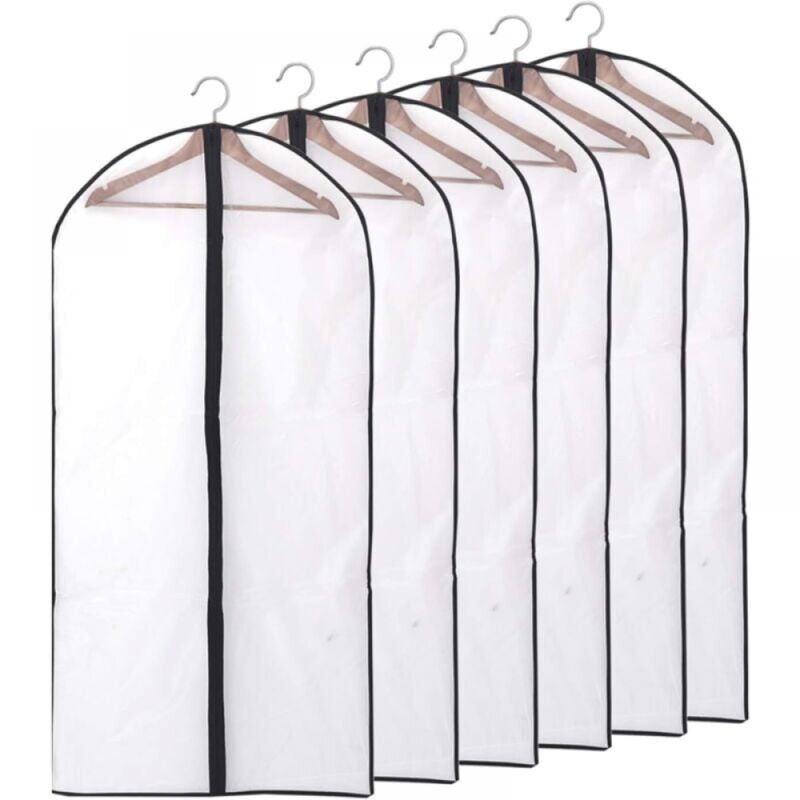 foto del prodotto 6 pezzi 60x140cm copriabiti antipolvere impermeabile antiacaro antipolvere antiumidit borsa protettiva per indumenti nero 