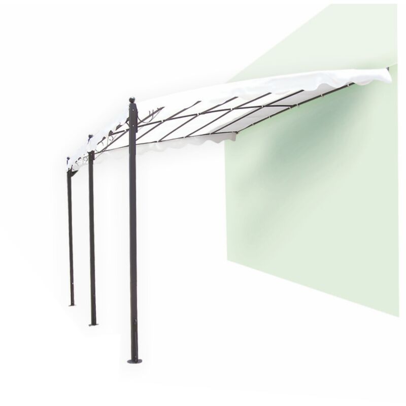 foto del prodotto pergola addossata metal 3x4 struttura grigio scuro