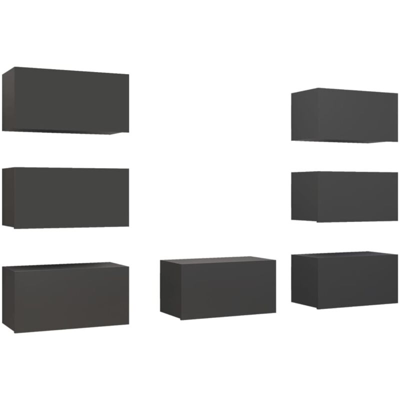 foto del prodotto vidaxl mobili porta tv 7 pz grigi 30,5x30x60 cm in legno multistrato