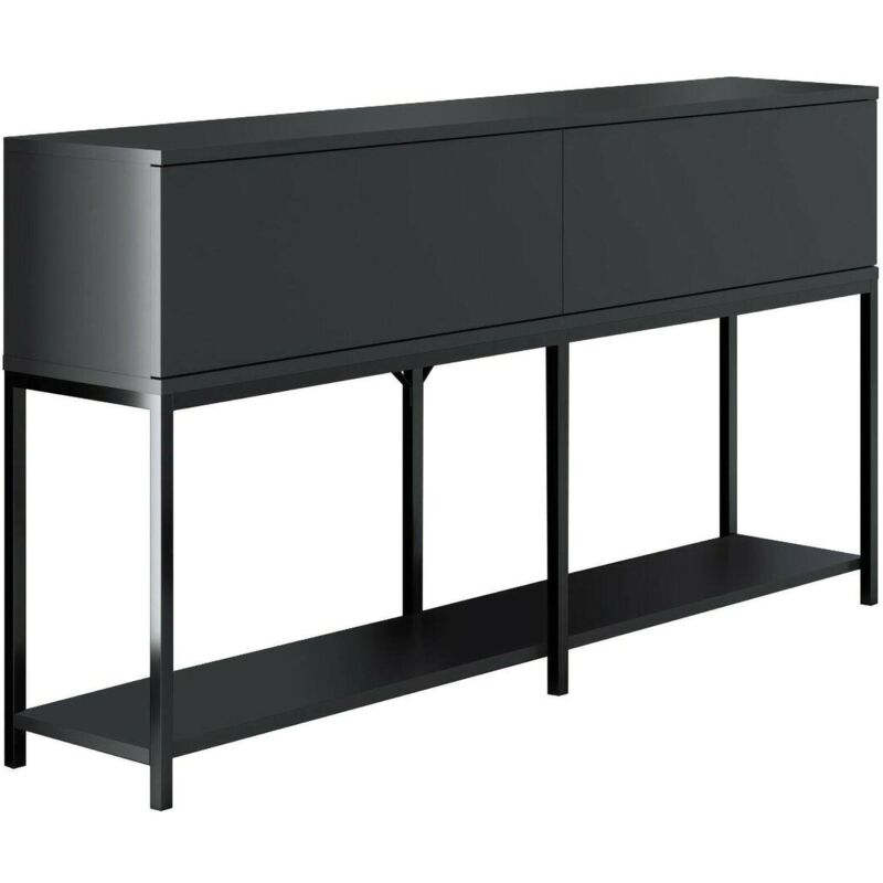 foto del prodotto dmora credenza basilia, buffet da soggiorno, madia da salotto, dispensa da cucina, 150x30h80 cm, antracite e nero