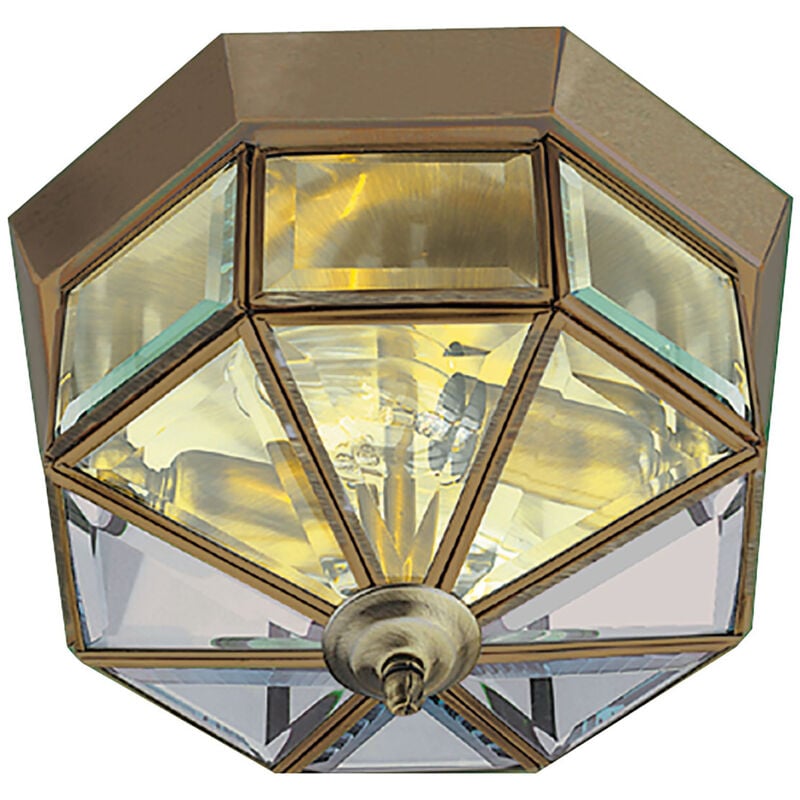 foto del prodotto searchlight plafoniera contemporanea pisa iii ottone vetro 1 luce e14