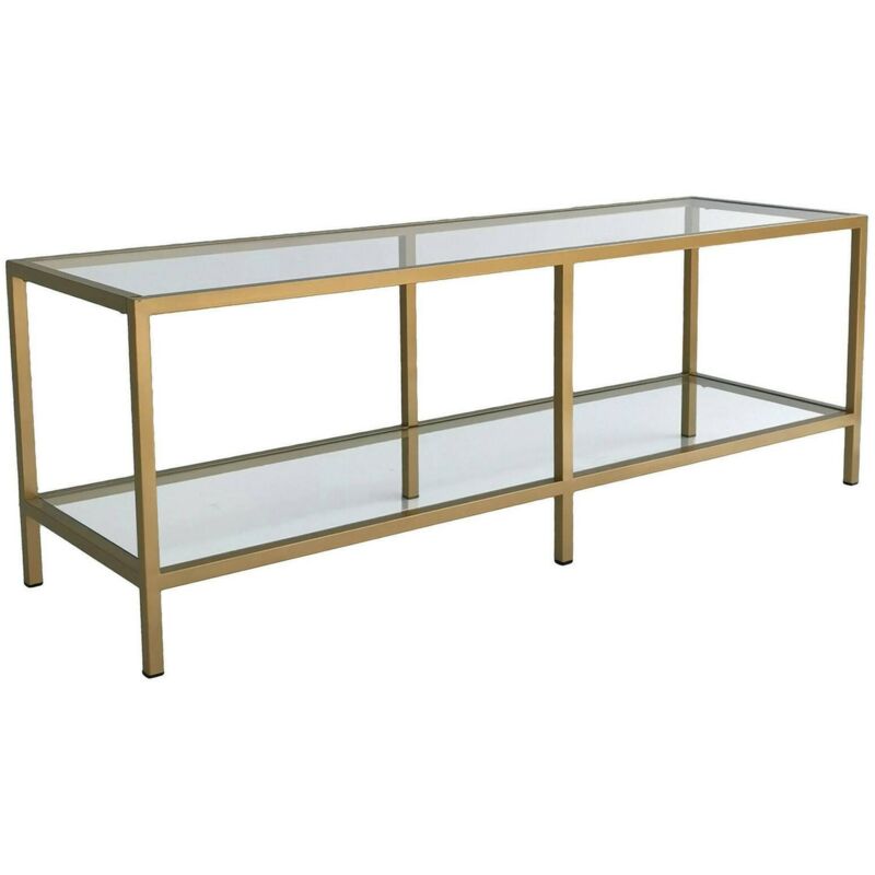 foto del prodotto mobile porta tv donata, credenza da soggiorno, armadio basso per tv, base parete attrezzata, 130x40h45 cm, oro dmora