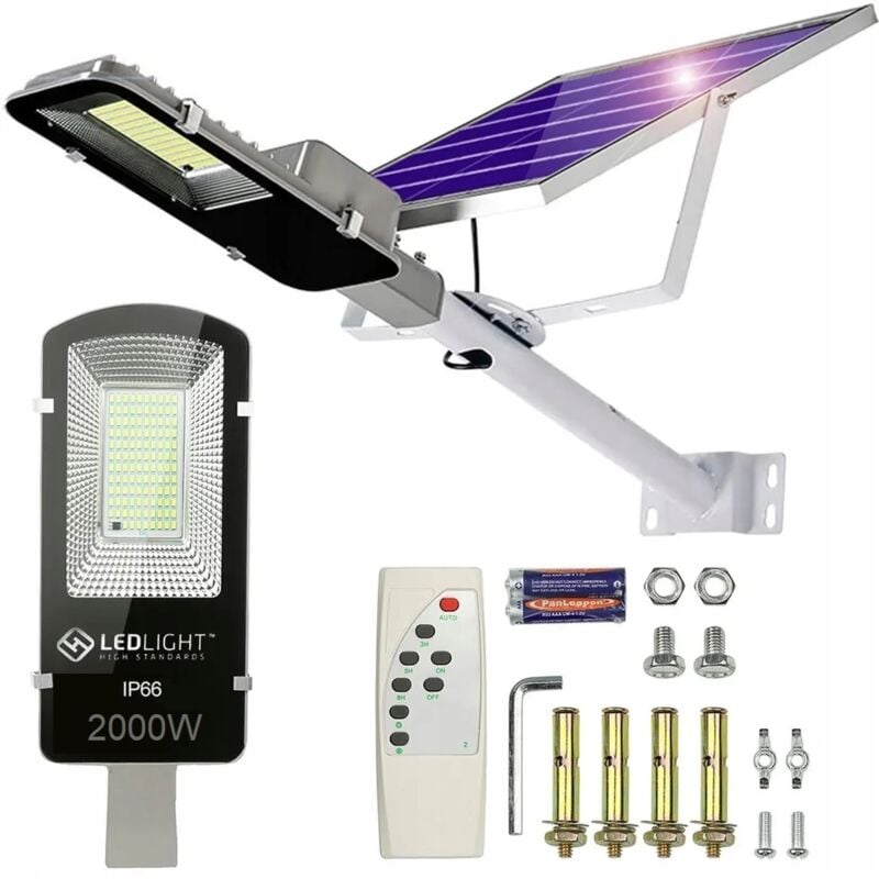foto del prodotto lampione da giardino lampione solare a palo potente 2000w pannello stradale