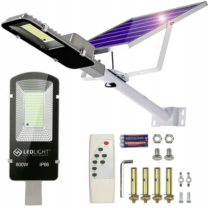 foto del prodotto lampione da giardino lampione solare a palo potente 800w pannello stradale 146led