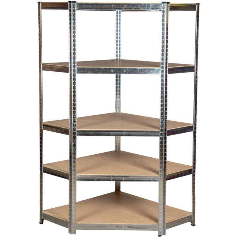 immagine 0 del prodotto scaffale angolare in metallo easy system con 5 ripiani in mdf, 90x90x40x40x180 cm