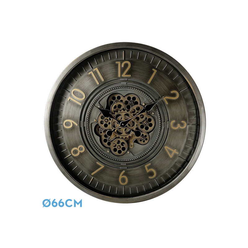 foto del prodotto fabrilamp orologio da parete de trento oro pelle 66x66x10cm con movimento
