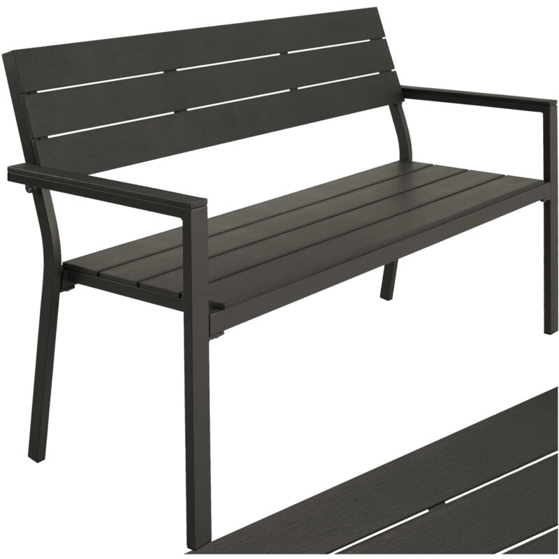 foto del prodotto panca da giardino line da 2 posti con telaio in alluminio 128 x 59 x 88 cm panca da giardino, panchina, panchina da parco