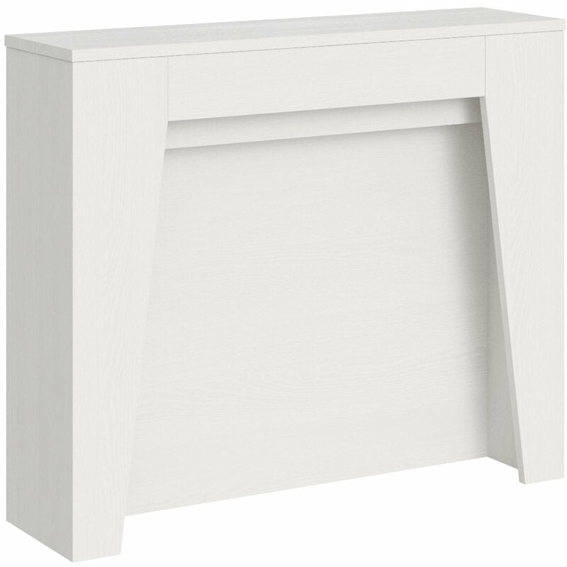 foto del prodotto consolle allungabile 90x25 211 cm pannelli in nobilitato anea bianco frassino