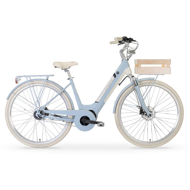 foto del prodotto bicicletta elettrica a pedalata assistita mbm e primavera donna 28 azzurro light blue 