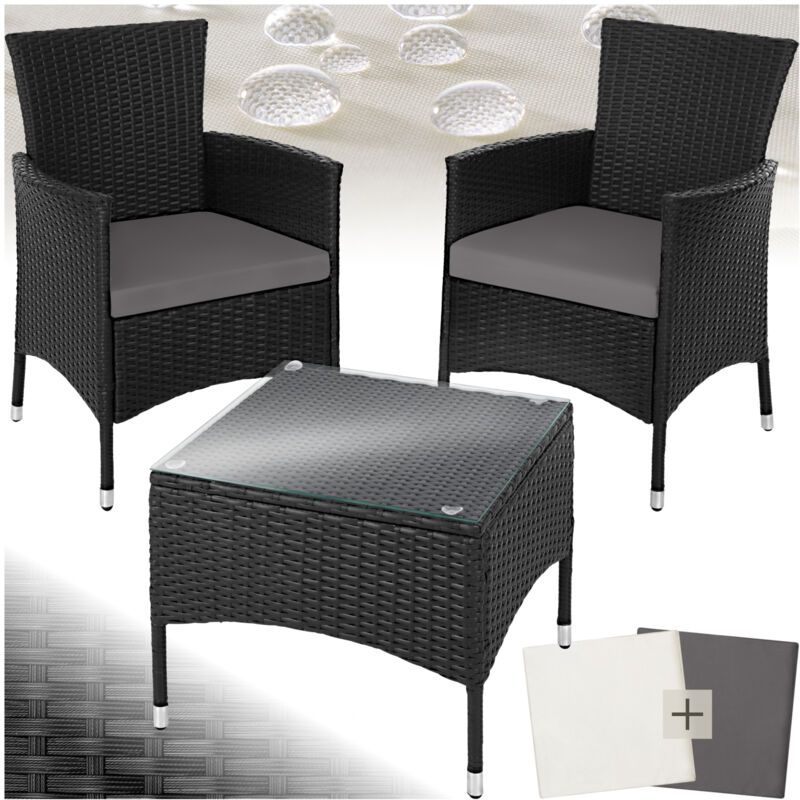 immagine 0 del prodotto set in rattan lucerna 2 1 inclusi rivestimenti in 2 colori set giardino rattan, set da giardino in rattan, rattan sintetico