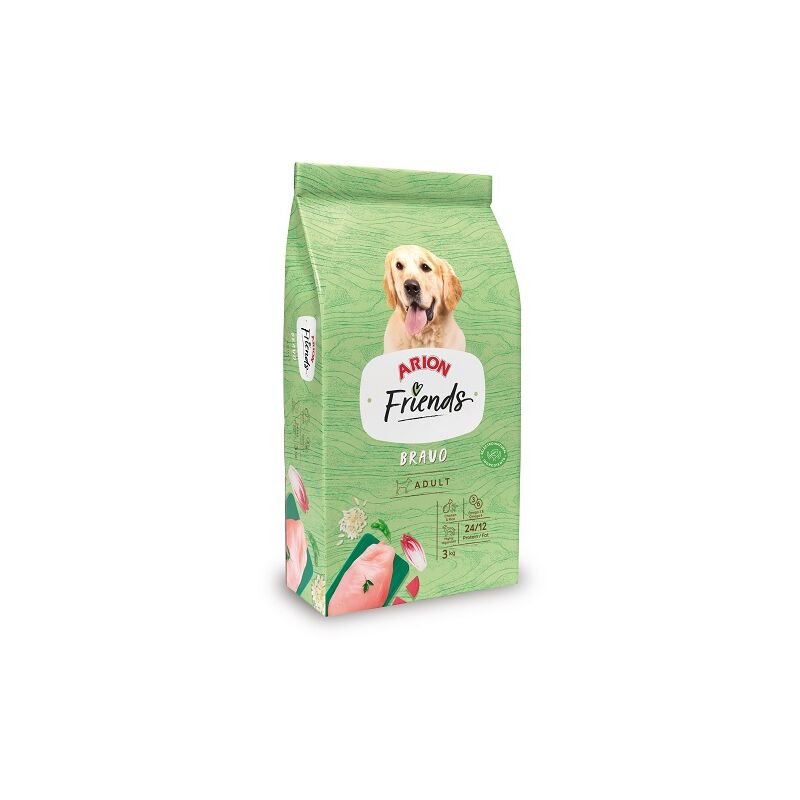 foto del prodotto friends bravo cibo per i cani adulti con pollo, 3 kg arion
