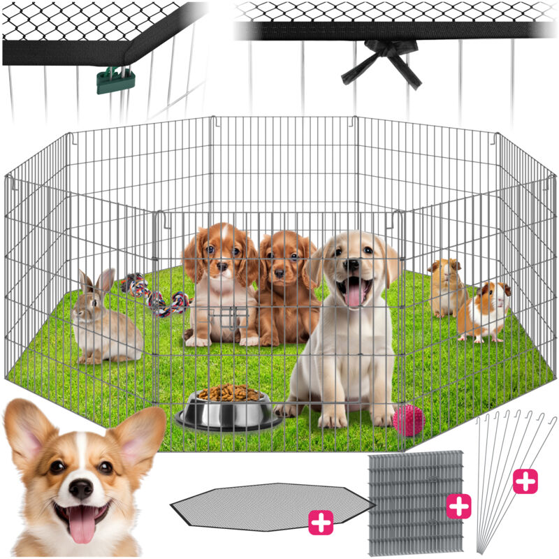 immagine 0 del prodotto recinto per animali hopper, con rete di sicurezza, 145cm recinzione giardino, recinto conigli, recinto per conigli all aperto