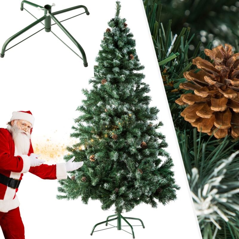 immagine 0 del prodotto albero di natale artificiale con sostegni in metallo e pigne 180 cm albero di natale con pigne, alberi di natale con le pigne, albero con pigne