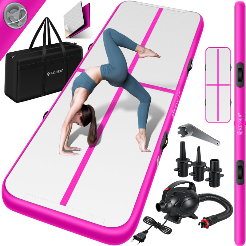 foto del prodotto kesser tappetino gonfiabile airtrack fitness tappetino da ginnastica 3 4 5 6m incl. borsa di trasporto e pompa d aria elettrica tappetino da yoga