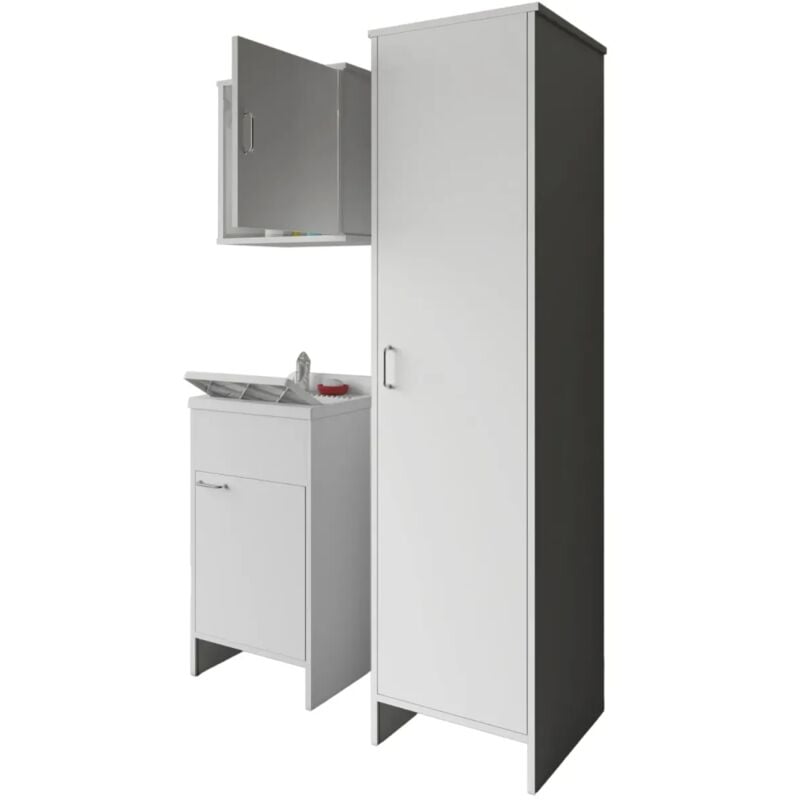 foto del prodotto negrari mobile lavatoio 45x50x85 pensile 45x34x52 colonna 45x50x182 cm
