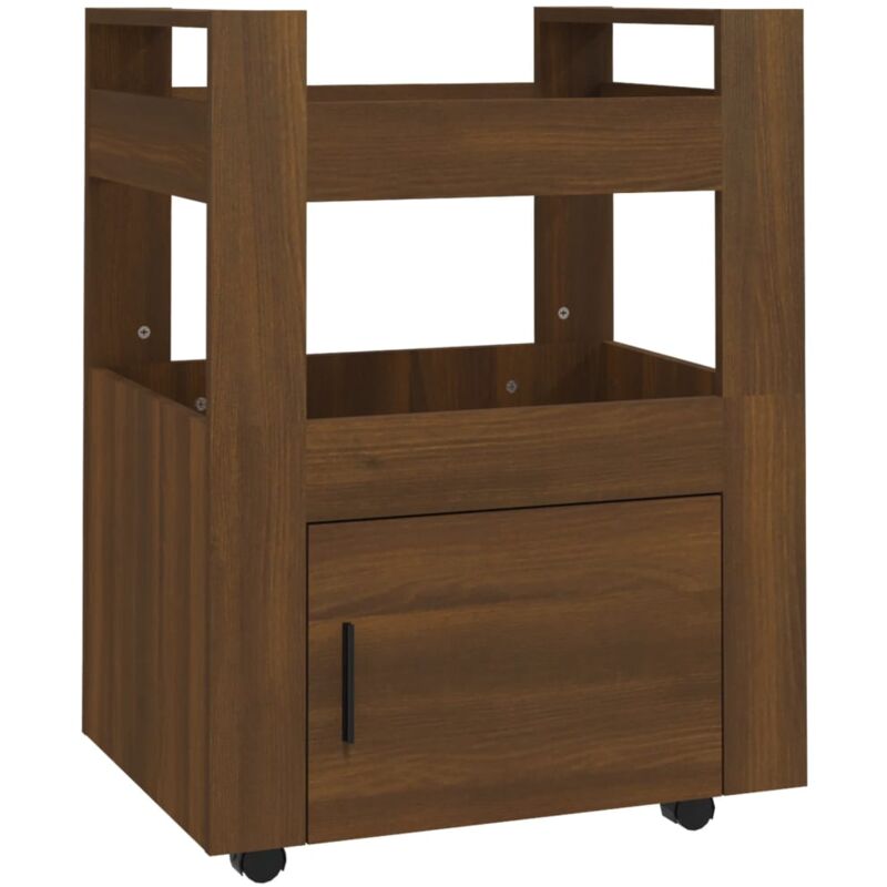 foto del prodotto carrello da cucina rovere marrone 60x45x80 cm legno multistrato vidaxl