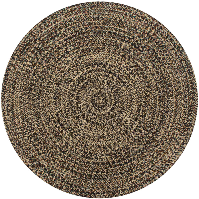 foto del prodotto vidaxl tappeto artigianale in juta nero e naturale 120 cm