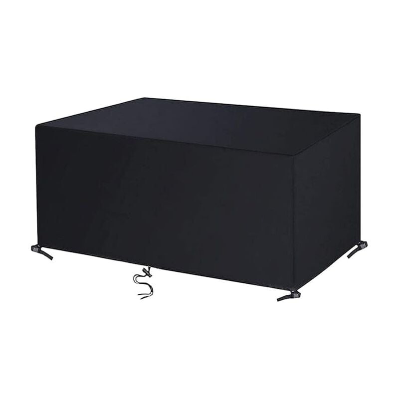foto del prodotto copertura per mobili da giardino 170x115x71cm nero telo di protezione per tavolo da giardino rettangolare in 420d oxford impermeabile antivento