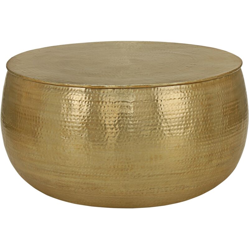 foto del prodotto womo design tavolino da caff 90 x 45 cm in metallo oro aspetto martellato piatto orientale da salotto tavolo soggiorno basso zona giorno rotondo