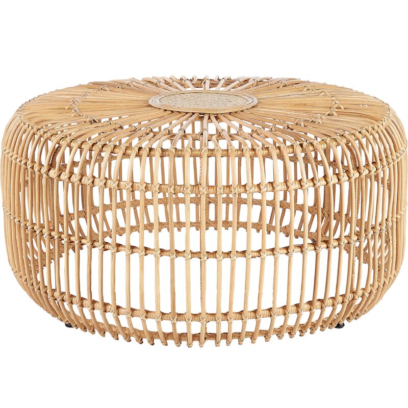 foto del prodotto tavolino da giardino rattan boho outdoor indoor handmade 85 cm natural randazzo