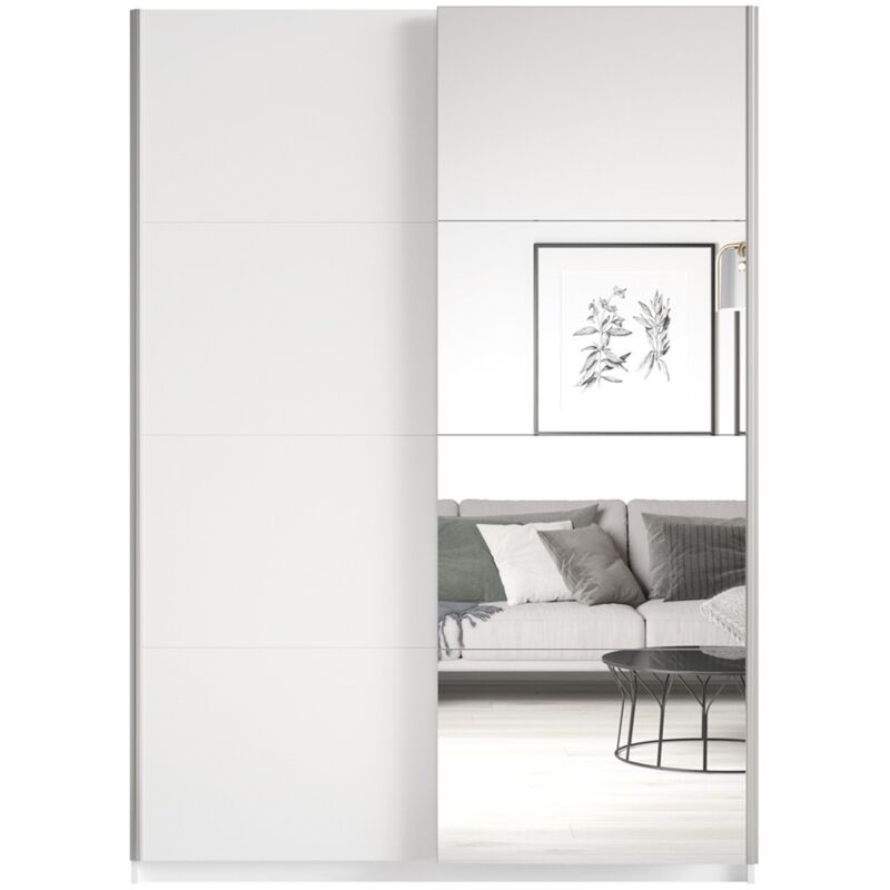 immagine 0 del prodotto armadio design 120cm. 2 porte con specchi modulari. colore bianco opaco. collezione eos.