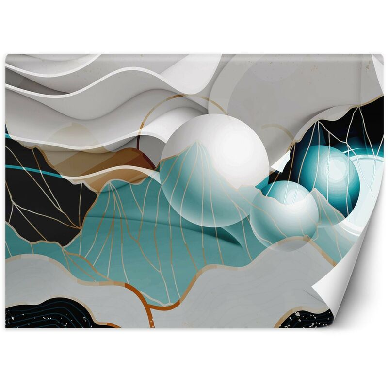 foto del prodotto gbshop carta da parati, astratto con sfere 3d 100x70