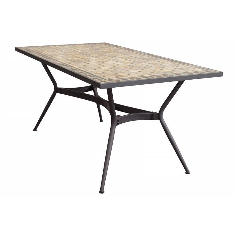 foto del prodotto milani home brais tavolo con piano rettangolare e mosaico beige e antracite