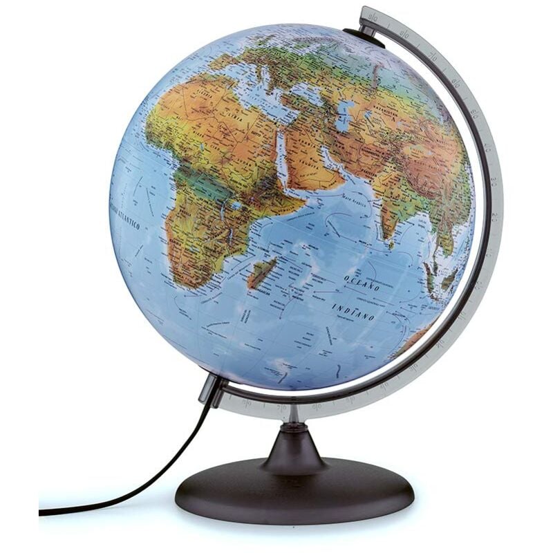 foto del prodotto tecnodidattica mappamondo atmosphere b2, luminoso, girevole, cartografia fisico politica e meridiano graduato, diametro 30 cm, colore,