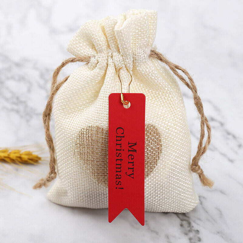 foto del prodotto altre decorazioni natalizie, 100 etichette regalo merry christmas, etichette per confezioni di dolci natalizi kraft, accessori fai da te rossi 