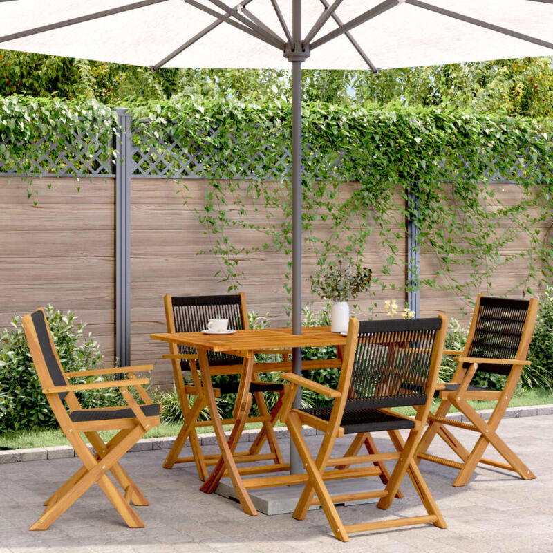 foto del prodotto sedie da giardino pieghevoli 4pz nere legno massello di acacia vidaxl