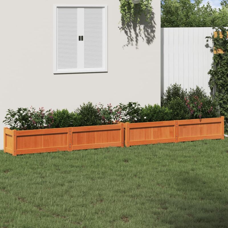 foto del prodotto vidaxl fioriere da giardino 2pz marrone cera legno massello di pino