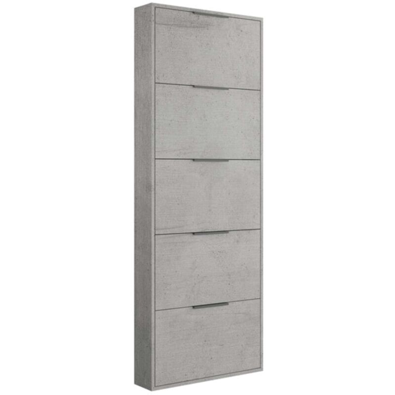 foto del prodotto scarpiera 5 ribalte slim cm. 65x15x174 h cemento