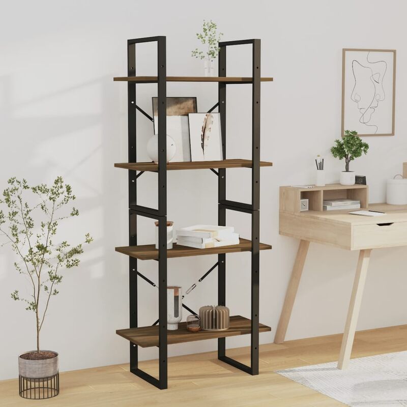 foto del prodotto furniture limited libreria 4 ripiani rovere marrone 60x30x140cm