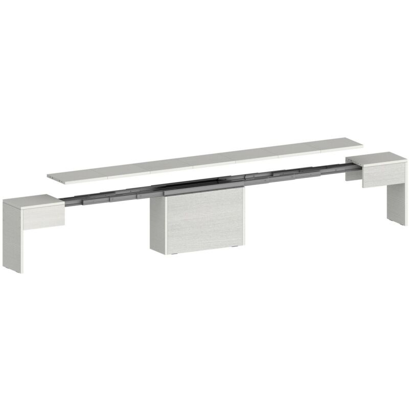 foto del prodotto dmora panca yutu, seduta per tavolo da pranzo, panca singola allungabile, 290x25h45 cm, bianco