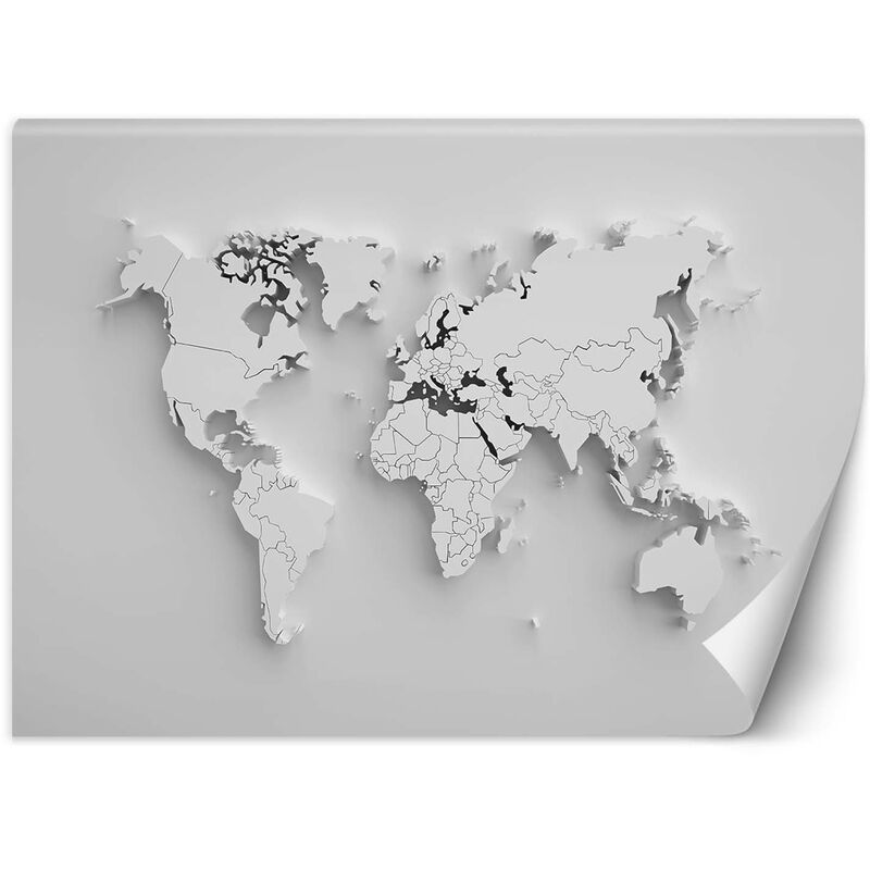 foto del prodotto gbshop carta da parati, mappa del mondo continenti 3d 200x140
