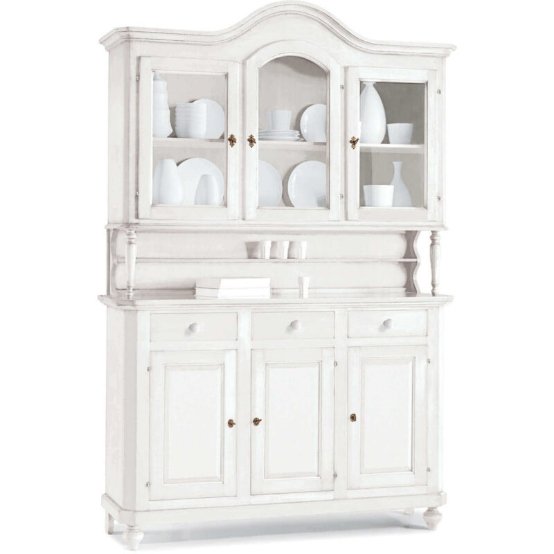 foto del prodotto milani home kylie credenza con vetrina in legno massello