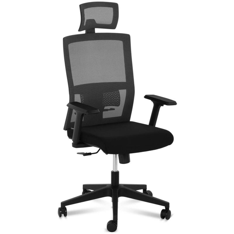 foto del prodotto helloshop26 poltroncina sedia ufficio seduta rete schienale poggiatesta portata massima 150 kg nero