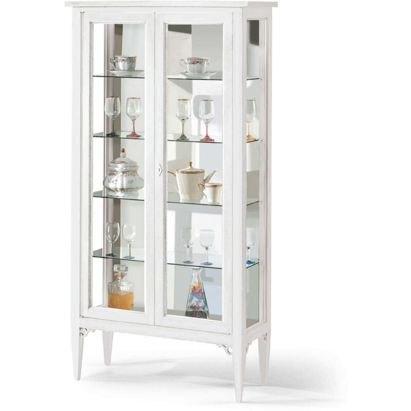 foto del prodotto milani home christal credenza con vetrina in legno massello