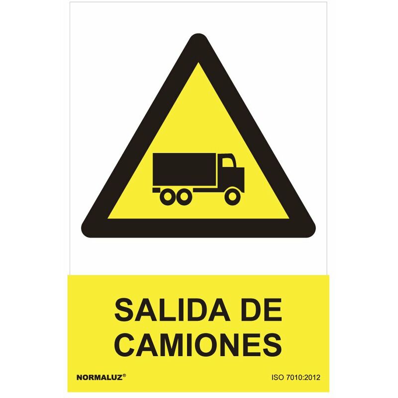 foto del prodotto cartello di pericolo uscita camion pvc 0,7mm 30x40cm