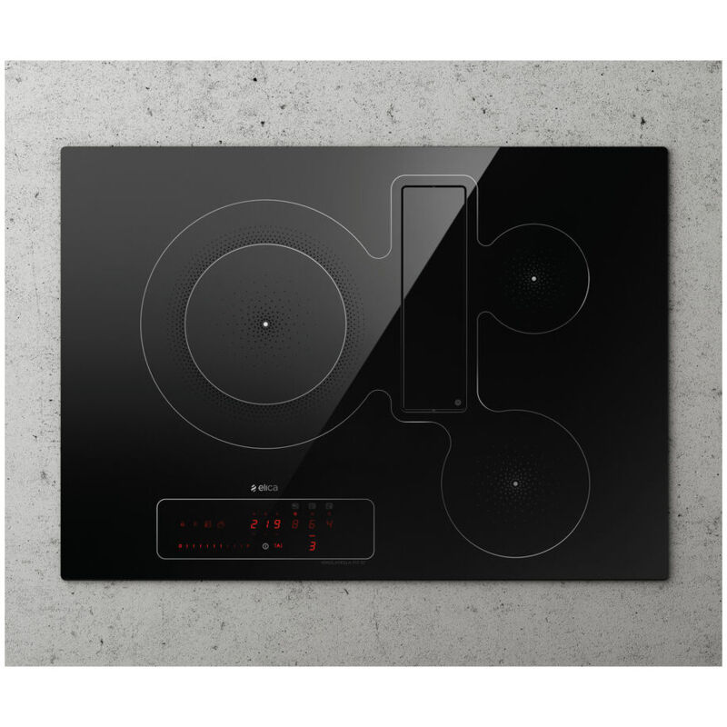 foto del prodotto nikolatesla fit 3z bl a 60 nero da incasso 60 cm piano cottura a induzione 3 fornello i cappa da incasso elica
