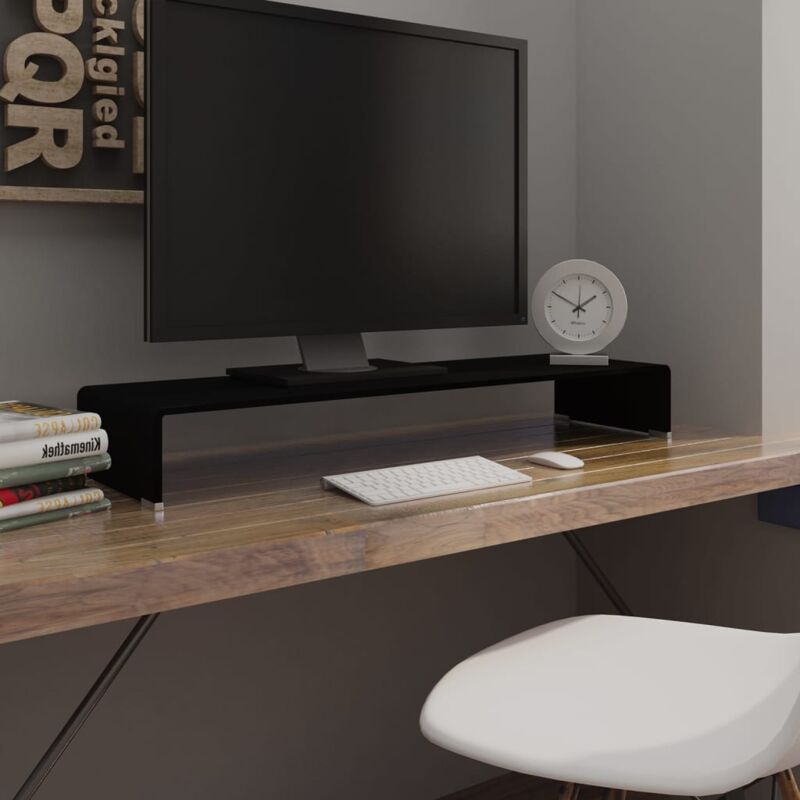 foto del prodotto prolenta premium furniture limited mobile rialzo porta tv in vetro nero
