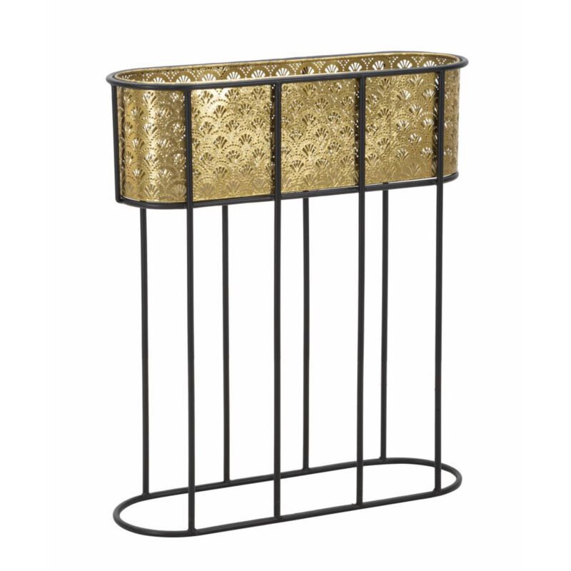 foto del prodotto epikasa vaso per piante mf688, metallo, oro, nero, 60x20x70 cm