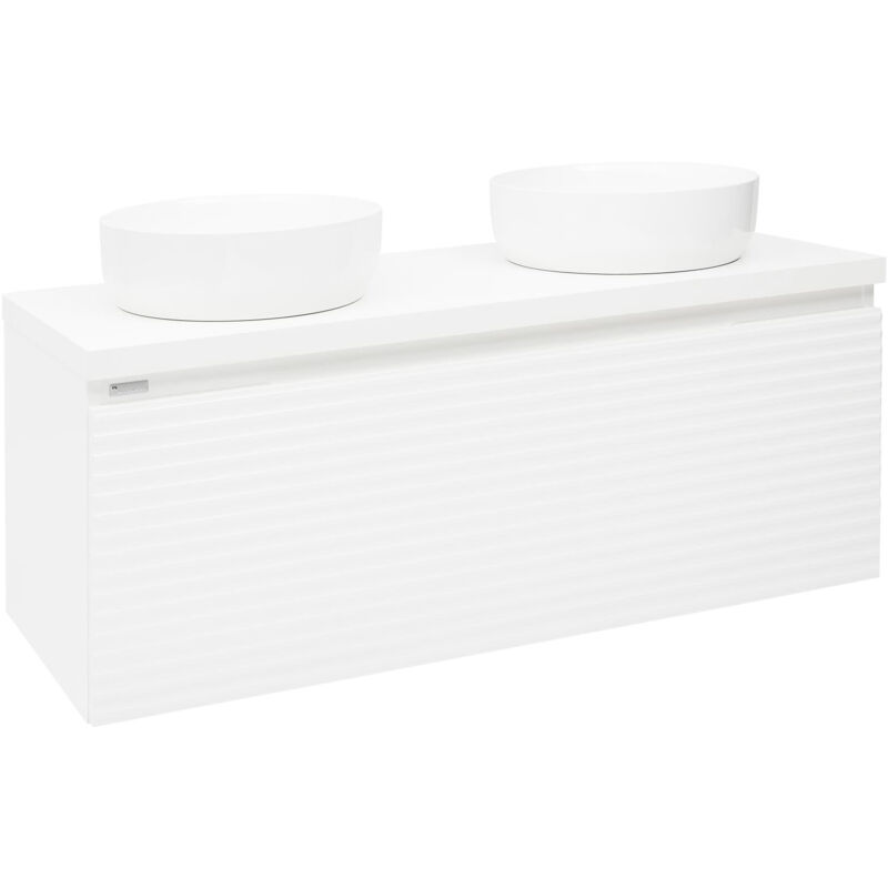 foto del prodotto naturel mobile bagno savona 118x43x44,8 cm bianco lucido naturale con righe savona120bid 