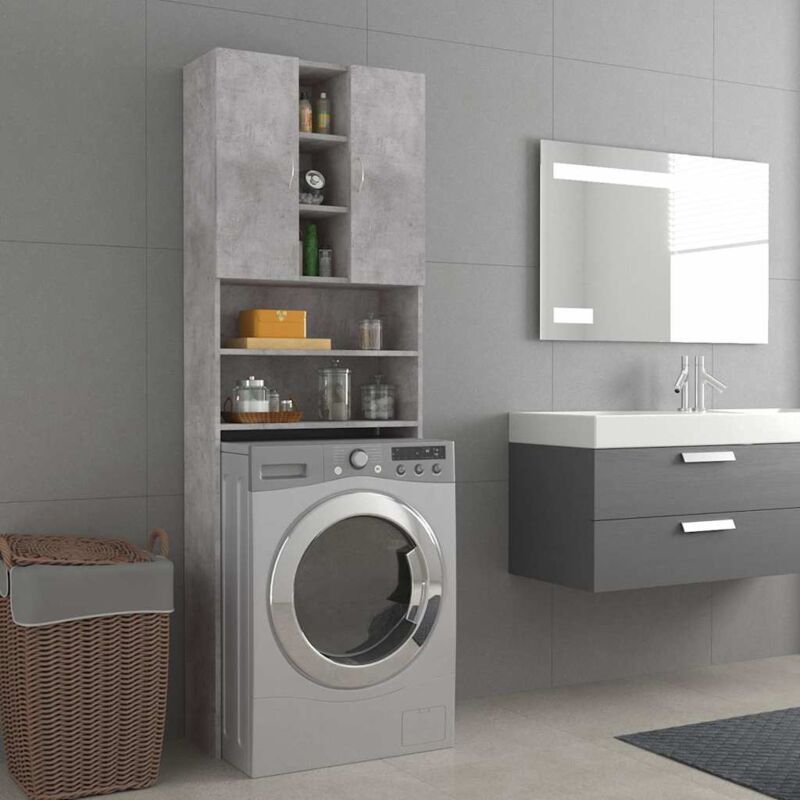 foto del prodotto furniture limited mobile per lavatrice grigio cemento