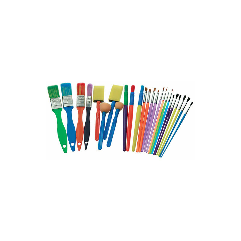 foto del prodotto fleur set 25 pennelli e tamponi per pittura vernici legno pareti mutisupporto